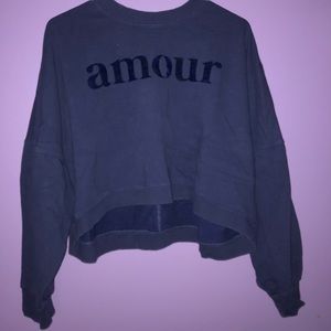 Blue Cropped Long Sleeve